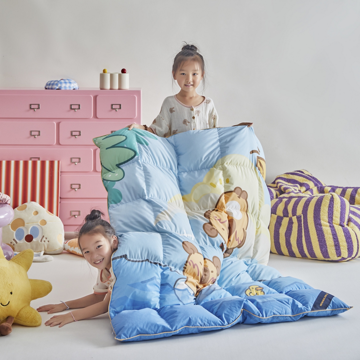 91家纺网 家纺一手货源 找家纺 暖羽屋羽绒馆 2025新款真抗菌防螨95白鸭绒儿童学生被芯羽绒被冬被婴幼儿园小被子被子被芯 鱼鼠同乐2