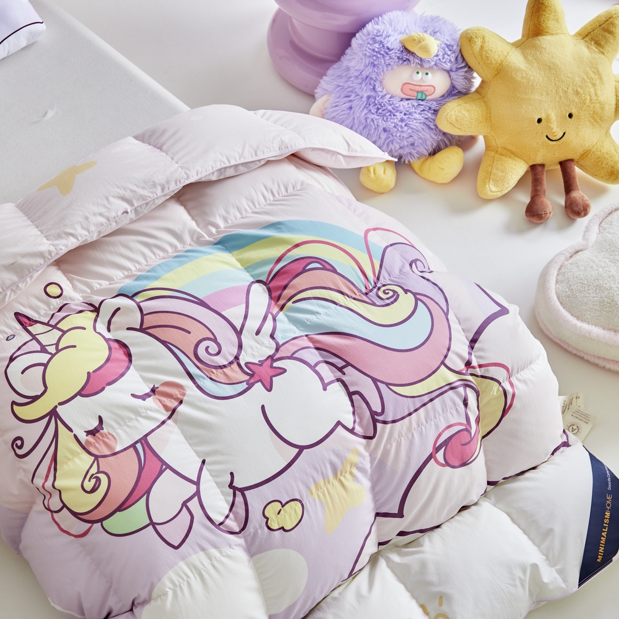 91家纺网 家纺一手货源 找家纺 暖羽屋羽绒馆 2025新款真抗菌防螨95白鸭绒儿童学生被芯羽绒被冬被婴幼儿园小被子被子被芯 云端小马儿2