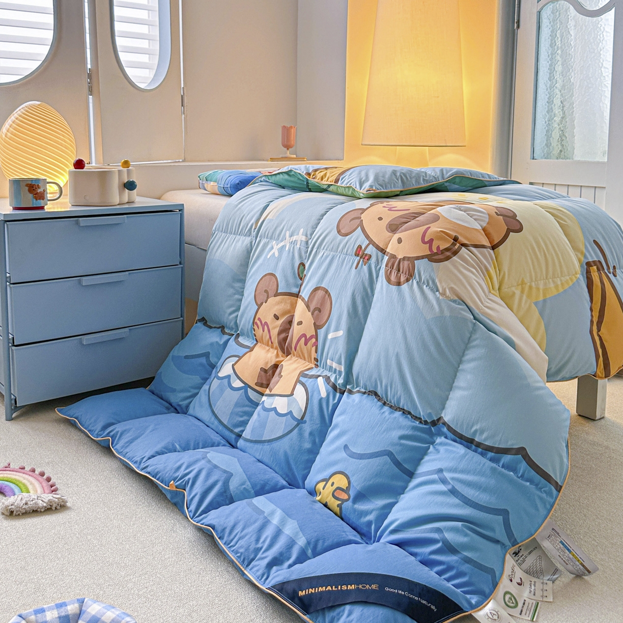 91家纺网 家纺一手货源 找家纺 暖羽屋羽绒馆 2025新款真抗菌防螨95白鸭绒儿童学生被芯羽绒被冬被婴幼儿园小被子被子被芯 给你满分