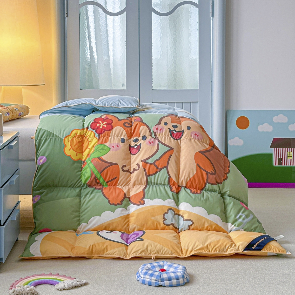 91家纺网 家纺一手货源 找家纺 暖羽屋羽绒馆 2025新款真抗菌防螨95白鸭绒儿童学生被芯羽绒被冬被婴幼儿园小被子被子被芯 两只松鼠