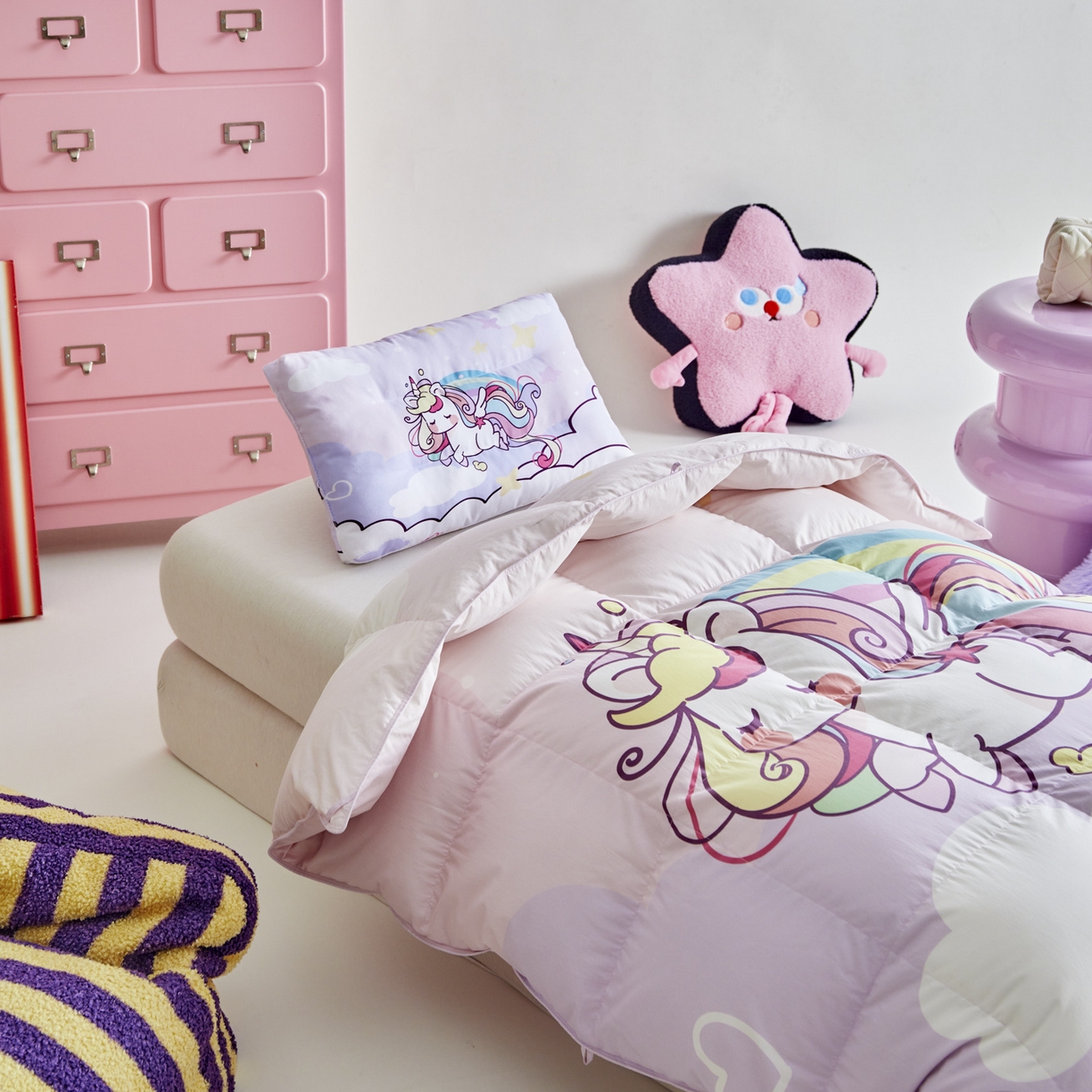 91家纺网 家纺一手货源 找家纺 暖羽屋羽绒馆 2025新款真抗菌防螨95白鸭绒儿童学生被芯羽绒被冬被婴幼儿园小被子被子被芯 云端小马儿2