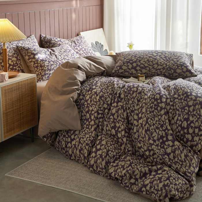 91家纺网 家纺一手货源 找家纺 宜代光年 2025新款彩色色织大提花纱布四件套 弥初-蓝