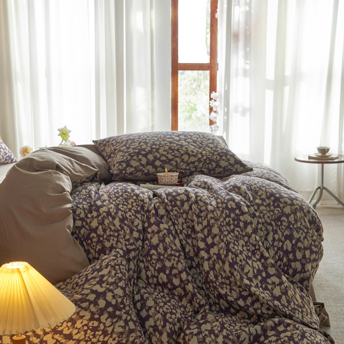 91家纺网 家纺一手货源 找家纺 宜代光年 2025新款彩色色织大提花纱布四件套 弥初-蓝