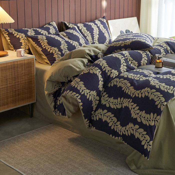 宜代光年 2025新款彩色色织大提花纱布四件套 南洛枝