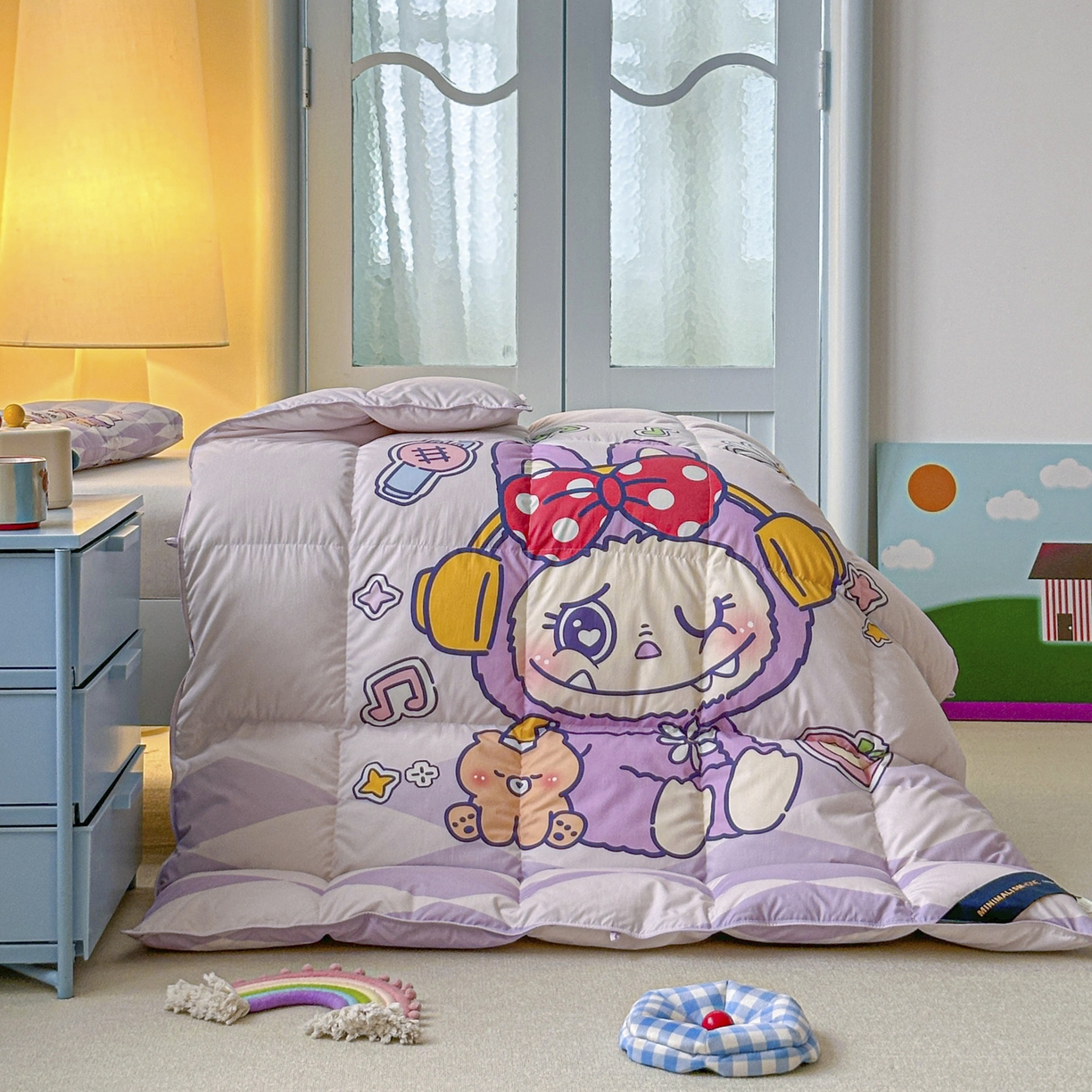 91家纺网 家纺一手货源 找家纺 暖羽屋羽绒馆 2025新款真抗菌防螨95白鸭绒儿童学生被芯羽绒被冬被婴幼儿园小被子被子被芯 紫色拉布尔