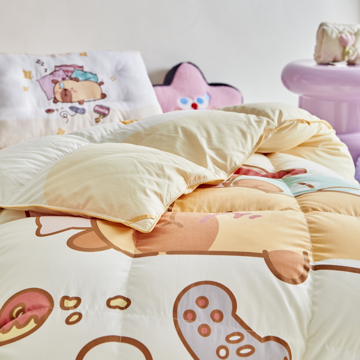 91家纺网 家纺一手货源 找家纺 暖羽屋羽绒馆 2025新款真抗菌防螨95白鸭绒儿童学生被芯羽绒被冬被婴幼儿园小被子被子被芯 放假的快乐