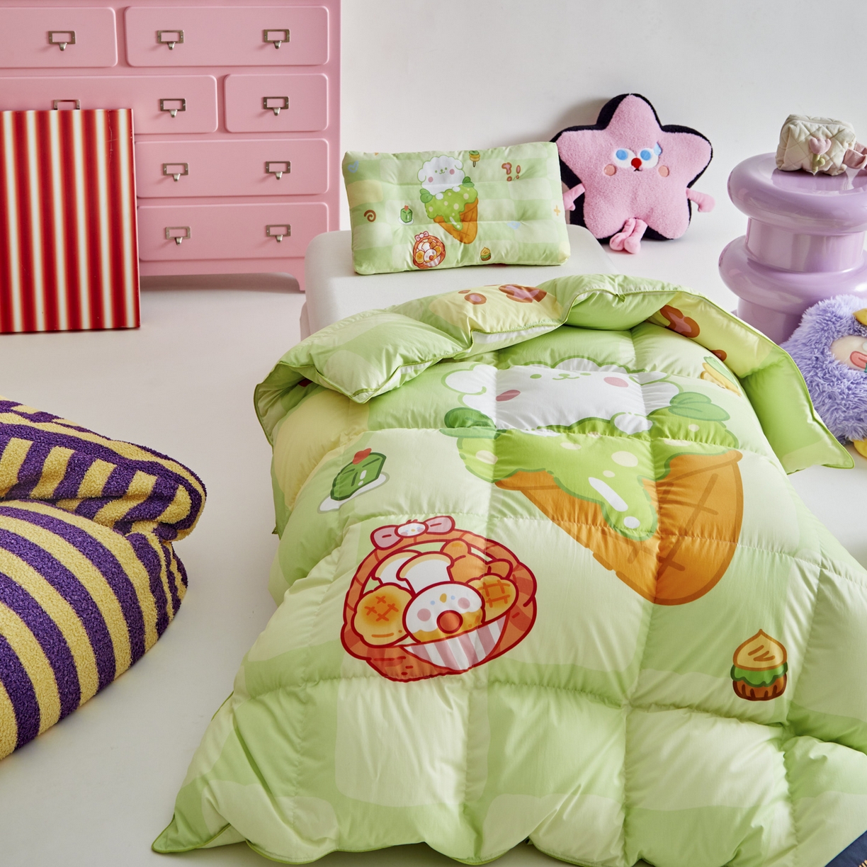 91家纺网 家纺一手货源 找家纺 暖羽屋羽绒馆 2025新款真抗菌防螨95白鸭绒儿童学生被芯羽绒被冬被婴幼儿园小被子被子被芯 清爽狗狗2