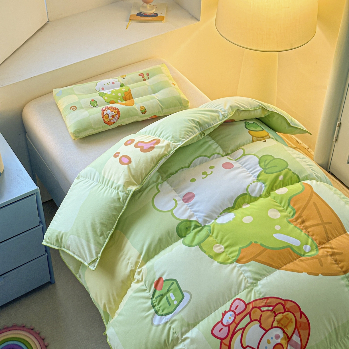 91家纺网 家纺一手货源 找家纺 暖羽屋羽绒馆 2025新款真抗菌防螨95白鸭绒儿童学生被芯羽绒被冬被婴幼儿园小被子被子被芯 清爽狗狗