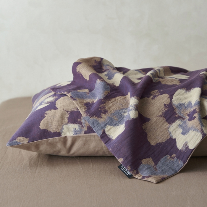 91家纺网 家纺一手货源 找家纺 宜代光年 2025新款彩色色织大提花纱布四件套 南湘-咖