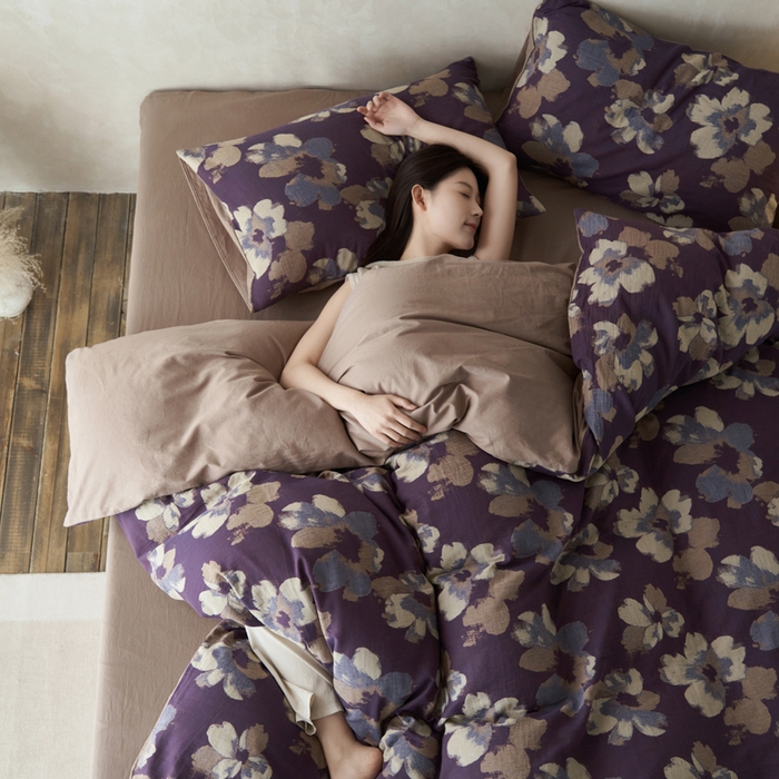 91家纺网 家纺一手货源 找家纺 宜代光年 2025新款彩色色织大提花纱布四件套 南湘-咖