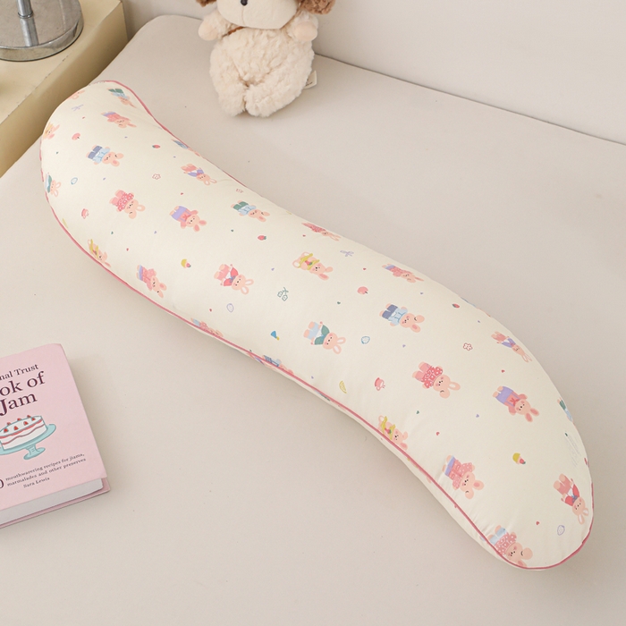 芯奇想 2025新款伴睡枕小朋友分房推荐全棉豌豆荚长抱枕双人长枕 小兔