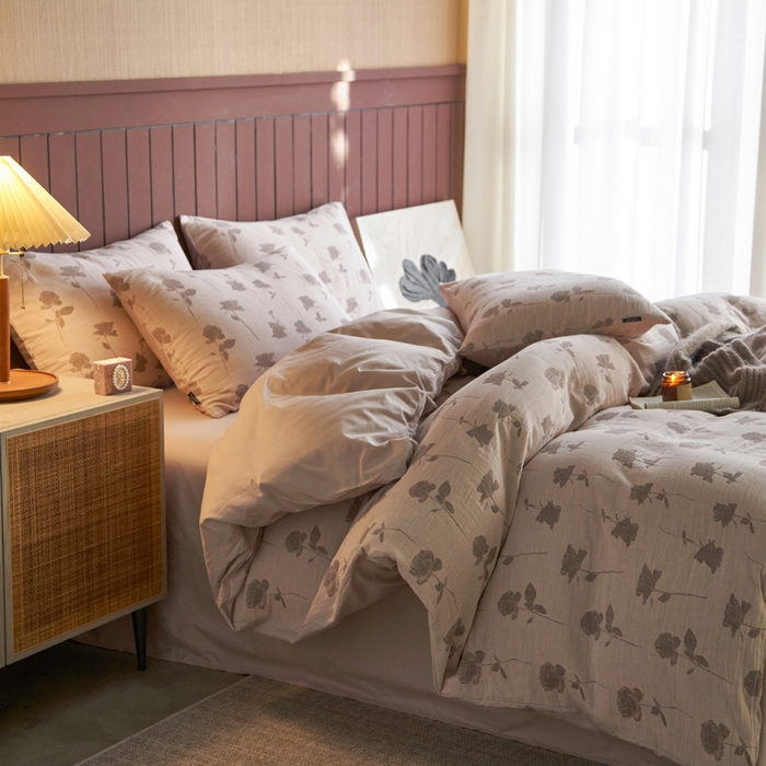 宜代光年 2025新款彩色色织大提花纱布四件套 绮梦花间