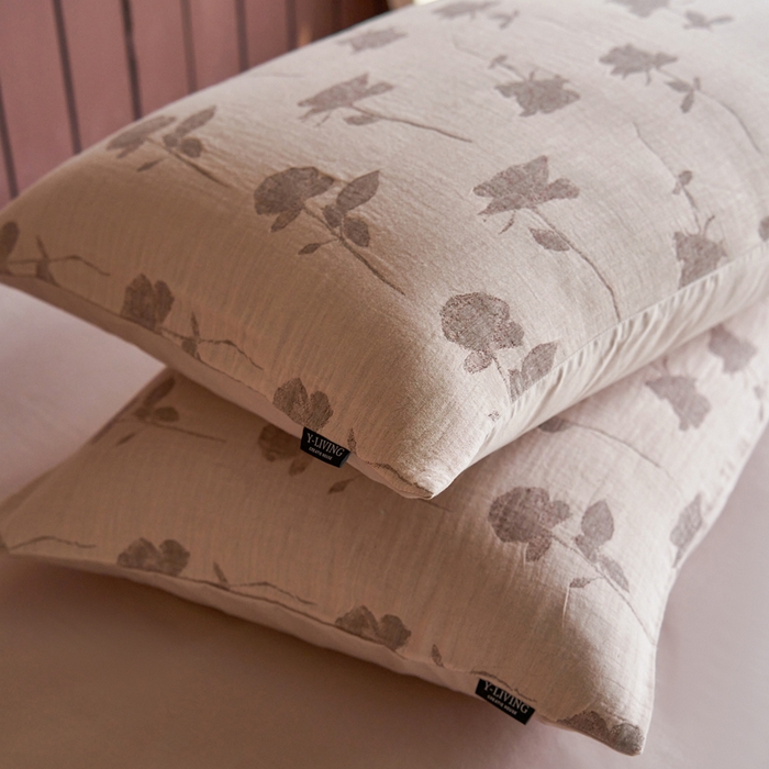 91家纺网 家纺一手货源 找家纺 宜代光年 2025新款彩色色织大提花纱布四件套 绮梦花间