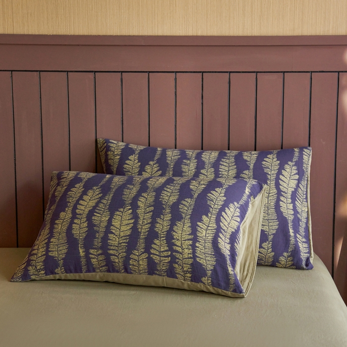 91家纺网 家纺一手货源 找家纺 宜代光年 2025新款彩色色织大提花纱布四件套 曲之遥