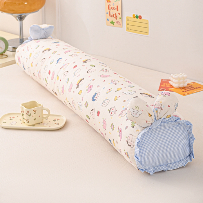 91家纺网 家纺一手货源 找家纺 芯奇想 2025新款全棉双层纱兔子枕芯长新款小清新抱枕 阿呆-蓝