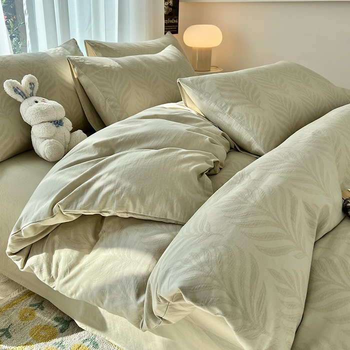 宜代光年 2025新款60S水洗棉单被套 叶之舞