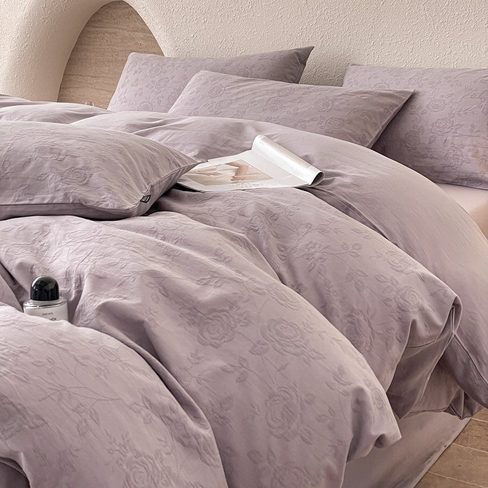 91家纺网 家纺一手货源 找家纺 宜代光年 2025新款60S水洗棉单被套 陌上花开-紫