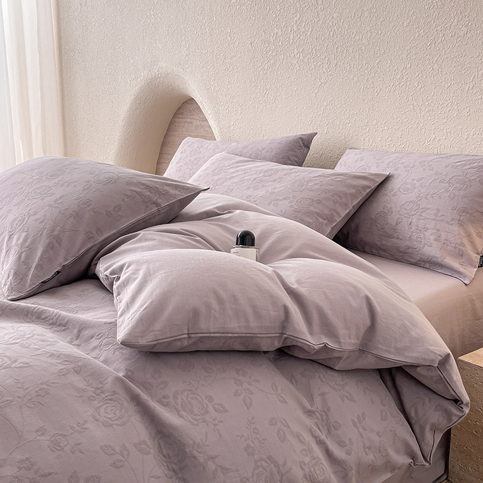 91家纺网 家纺一手货源 找家纺 宜代光年 2025新款60S水洗棉单被套 陌上花开-紫