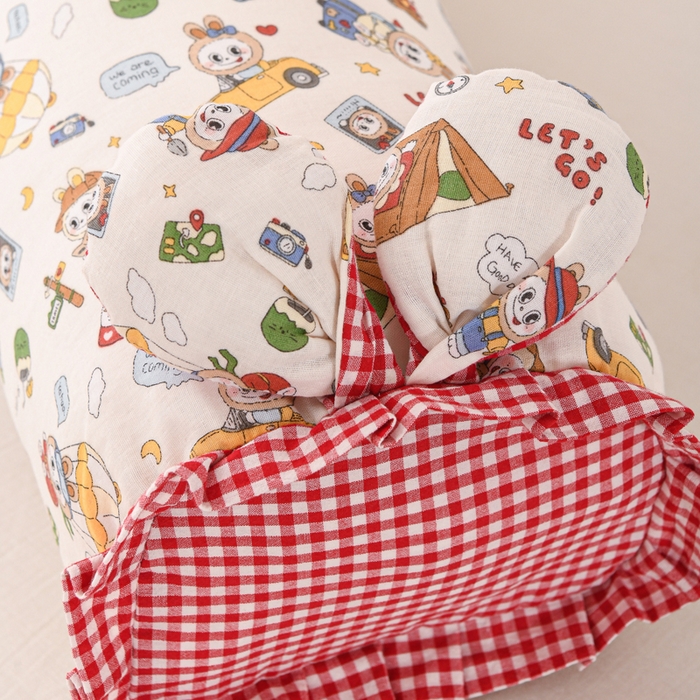 91家纺网 家纺一手货源 找家纺 芯奇想 2025新款全棉双层纱兔子枕芯长新款小清新抱枕 小兔