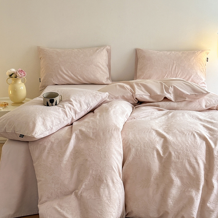 91家纺网 家纺一手货源 找家纺 宜代光年 2025新款60S水洗棉单被套 海棠