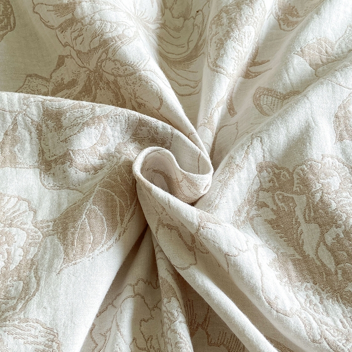 91家纺网 家纺一手货源 找家纺 宜代光年 2025新款60S水洗棉单被套 牡丹-咖