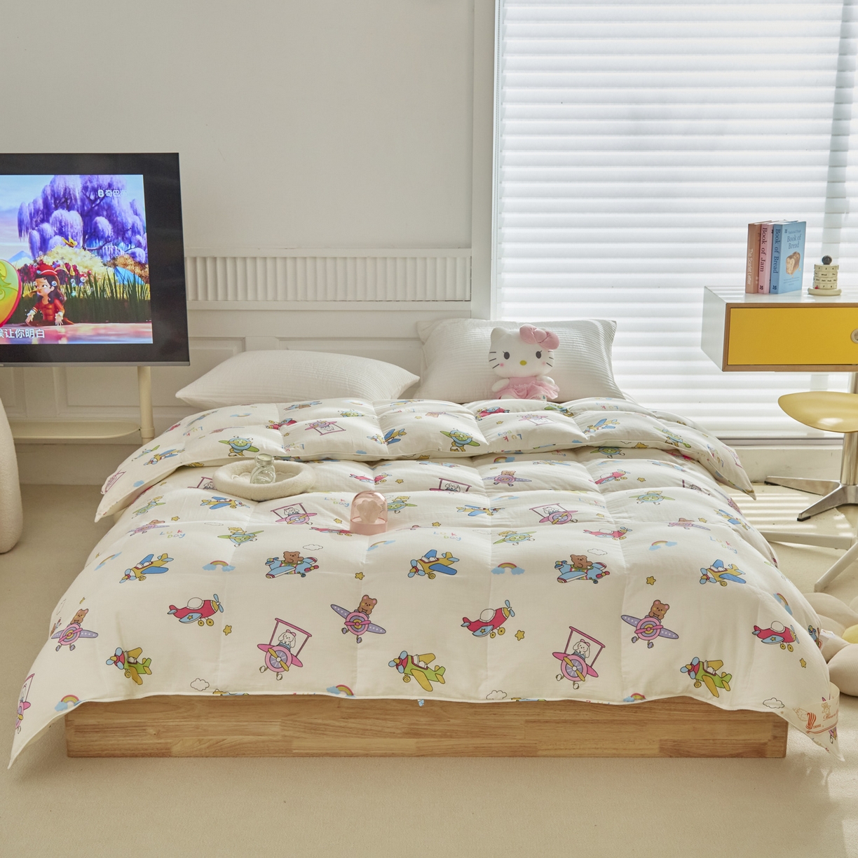 91家纺网 家纺一手货源 找家纺 暖羽屋羽绒馆 2025新款95白鸭绒被芯A类被子儿童羽绒被学生婴幼儿园小被芯 自由飞翔