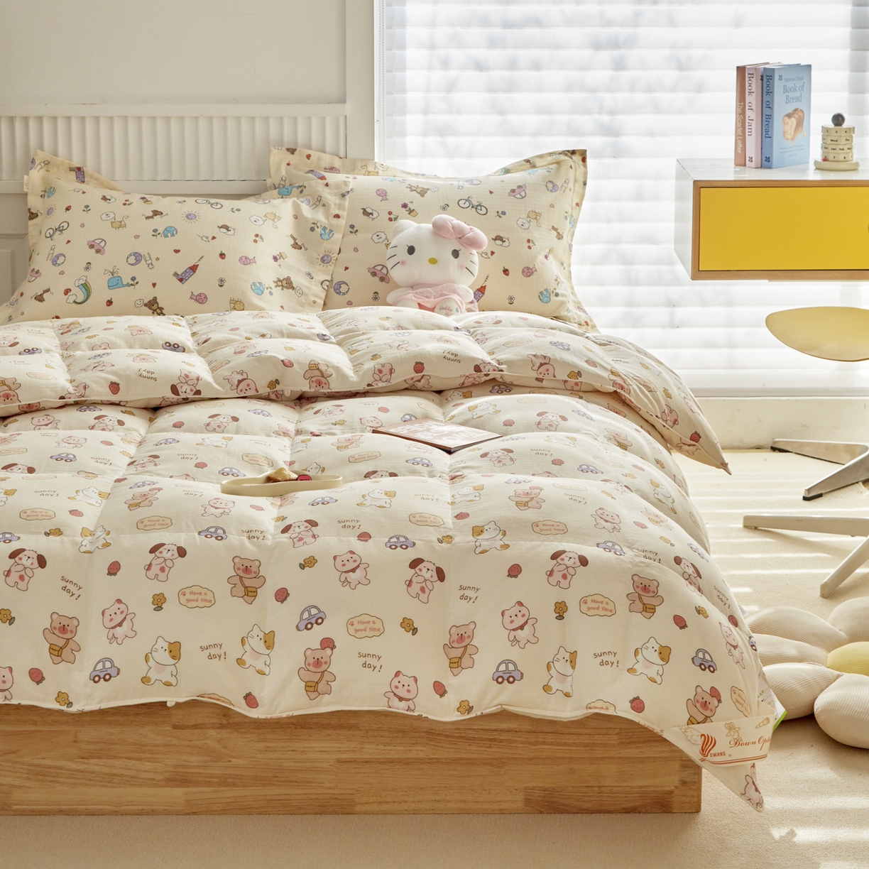 91家纺网 家纺一手货源 找家纺 暖羽屋羽绒馆 2025新款95白鸭绒被芯A类被子儿童羽绒被学生婴幼儿园小被芯 快乐伙伴