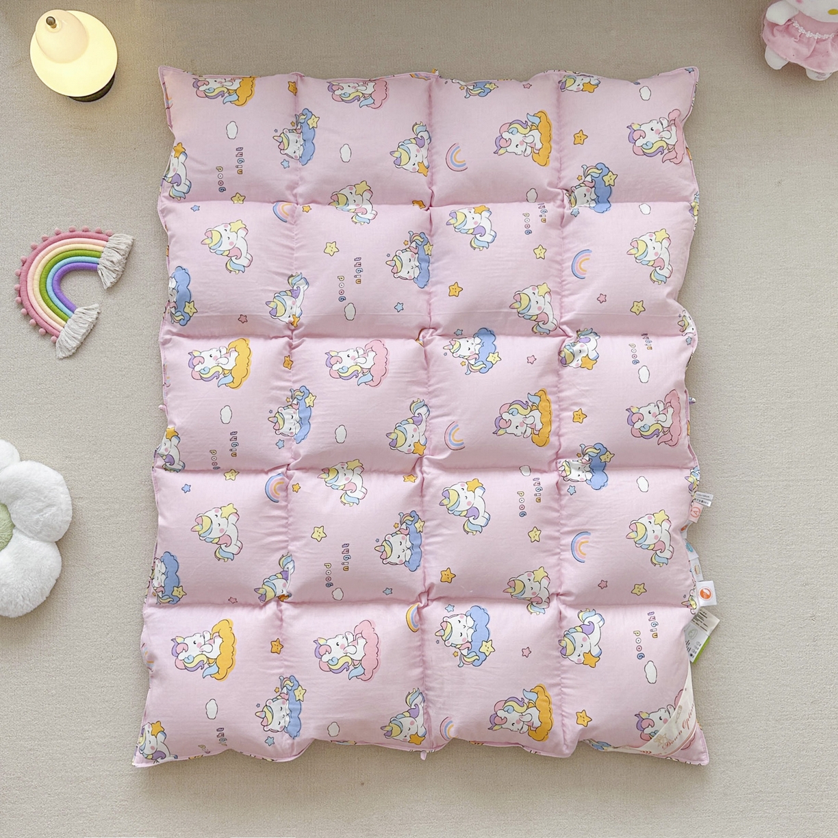 91家纺网 家纺一手货源 找家纺 暖羽屋羽绒馆 2025新款95白鸭绒被芯A类被子儿童羽绒被学生婴幼儿园小被芯 星空独角兽