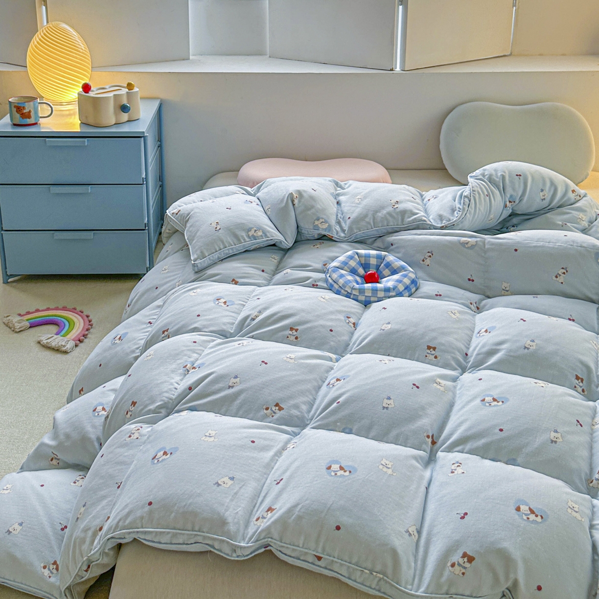 91家纺网 家纺一手货源 找家纺 暖羽屋羽绒馆 2025新款95白鸭绒被芯A类被子儿童羽绒被学生婴幼儿园小被芯 冬季伙伴