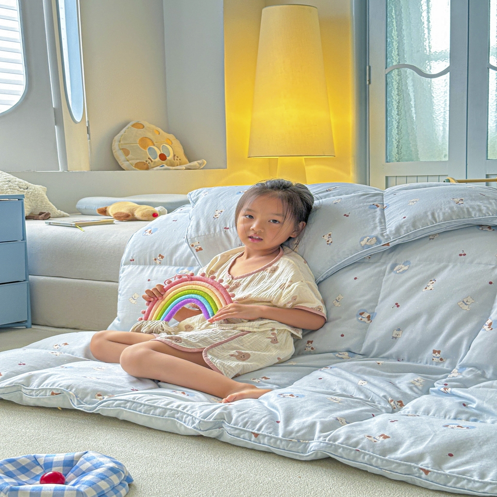 91家纺网 家纺一手货源 找家纺 暖羽屋羽绒馆 2025新款95白鸭绒被芯A类被子儿童羽绒被学生婴幼儿园小被芯 冬季伙伴