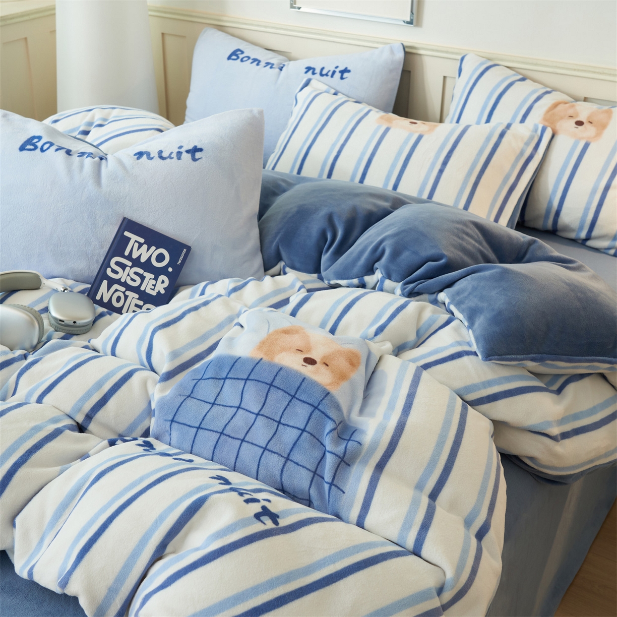 91家纺网 家纺一手货源 找家纺 （总）金鹰 202新款A类数码印花卡通牛奶绒四件套