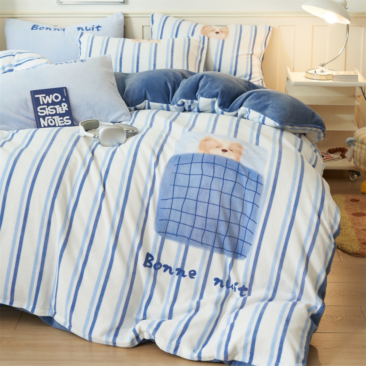 91家纺网 家纺一手货源 找家纺 （总）金鹰 202新款A类数码印花卡通牛奶绒四件套