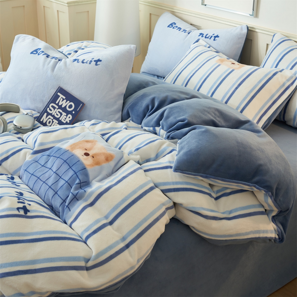 91家纺网 家纺一手货源 找家纺 （总）金鹰 202新款A类数码印花卡通牛奶绒四件套