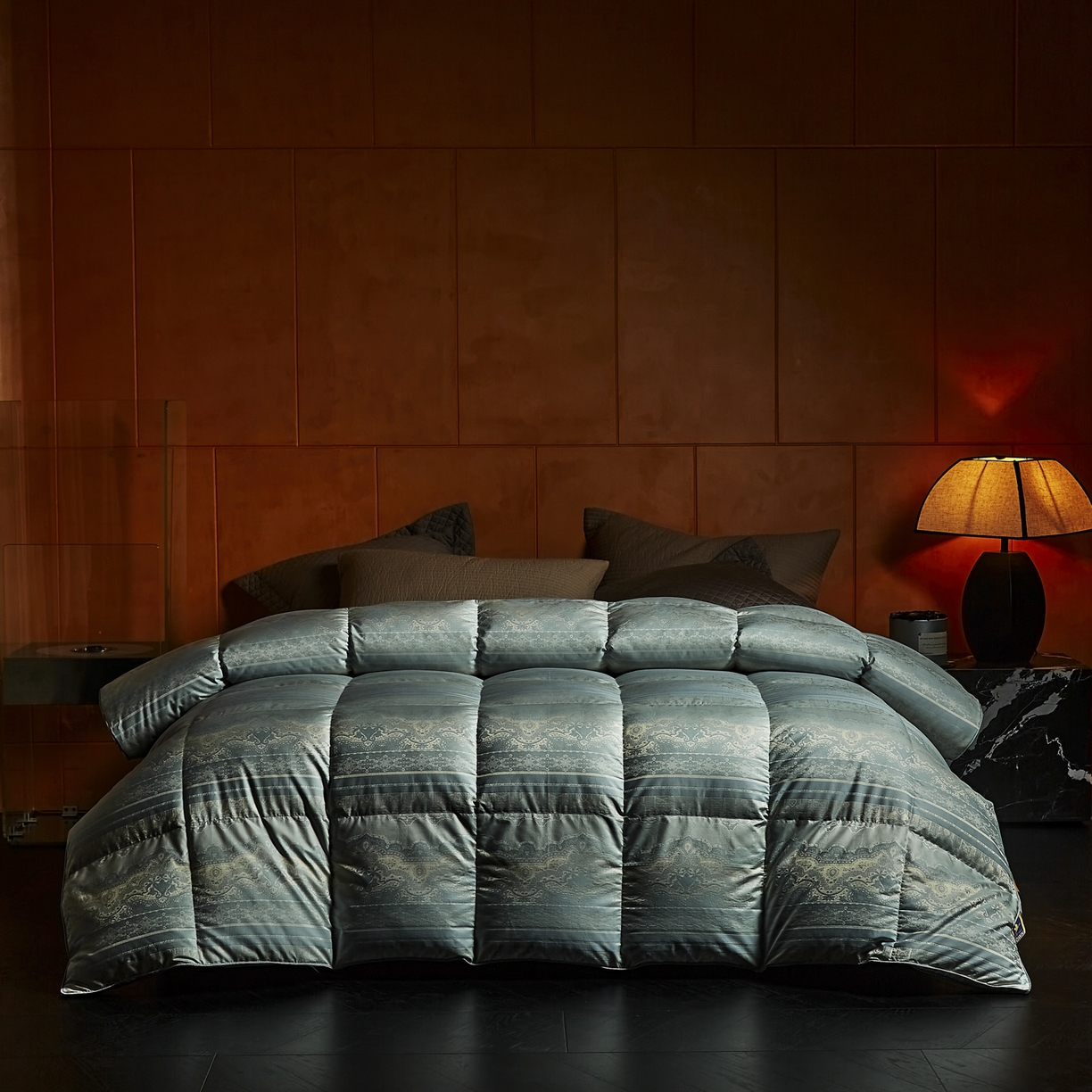 91家纺网 家纺一手货源 找家纺 暖羽屋羽绒馆 2025新款国标绒子95白鸭绒羽绒被子双人鸭绒被2米家用双人被芯被子 时空 蓝