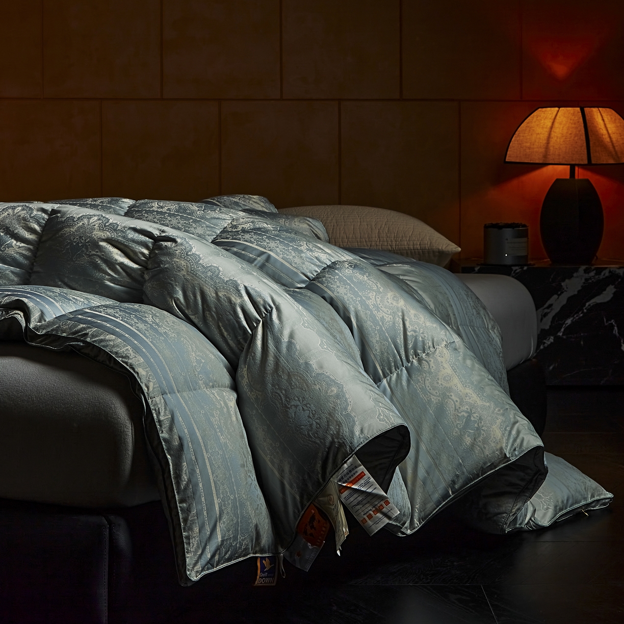 91家纺网 家纺一手货源 找家纺 暖羽屋羽绒馆 2025新款国标绒子95白鸭绒羽绒被子双人鸭绒被2米家用双人被芯被子 时空 蓝