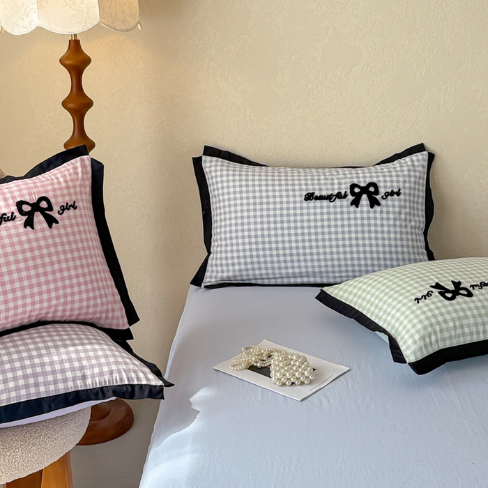 91家纺网 家纺一手货源 找家纺 米可 2025新款水洗棉绣花花边款四件套 组合图