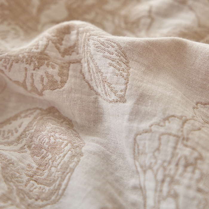 91家纺网 家纺一手货源 找家纺 宜代光年 2025新款60s水洗棉全棉提花夏被 牡丹-咖