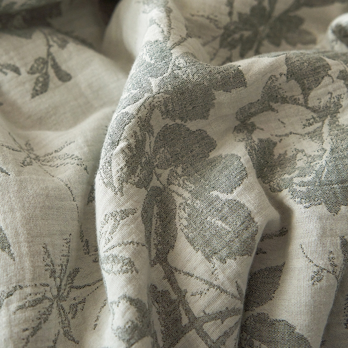 91家纺网 家纺一手货源 找家纺 宜代光年 2025新款60s水洗棉全棉提花夏被 繁花-绿