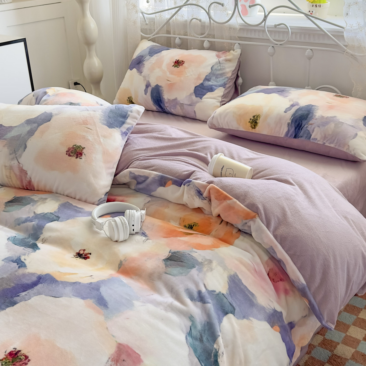 91家纺网 家纺一手货源 找家纺 （总）悦织湾家纺 2025新款5D数码牛奶绒印花轻奢时尚秋冬高克重加厚加密保暖床上用品三四件套