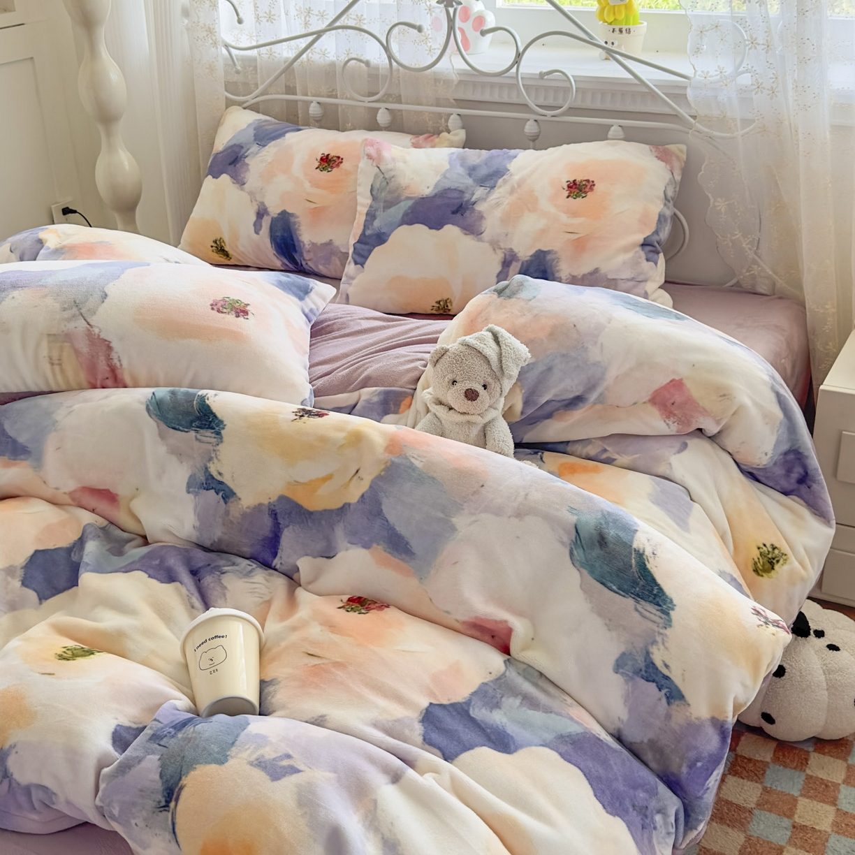 91家纺网 家纺一手货源 找家纺 （总）悦织湾家纺 2025新款5D数码牛奶绒印花轻奢时尚秋冬高克重加厚加密保暖床上用品三四件套