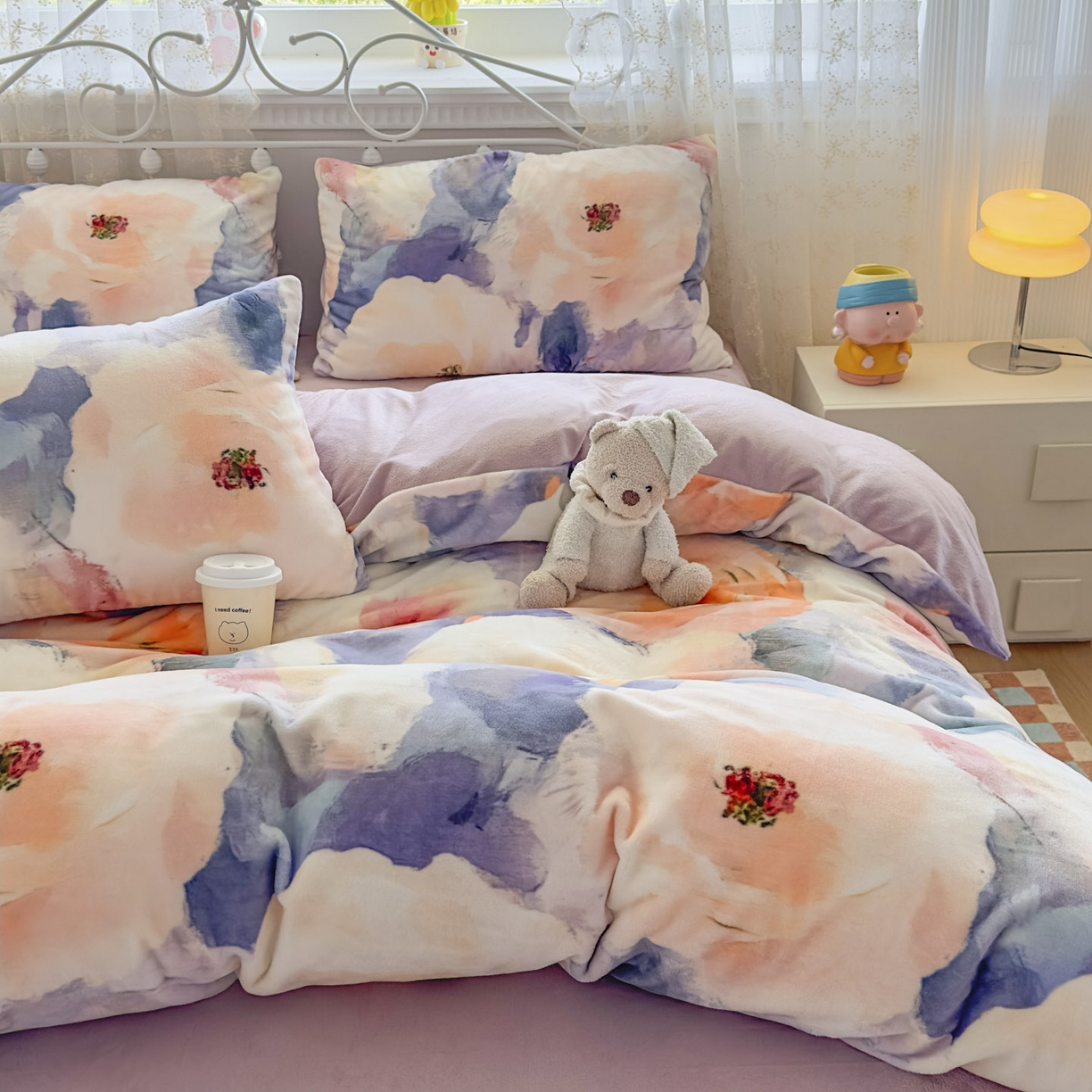 91家纺网 家纺一手货源 找家纺 （总）悦织湾家纺 2025新款5D数码牛奶绒印花轻奢时尚秋冬高克重加厚加密保暖床上用品三四件套