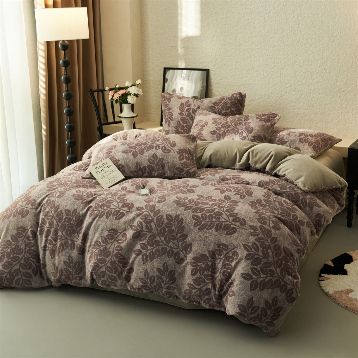 91家纺网 家纺一手货源 找家纺 金鹰 2025新款A类数码印花牛奶绒四件套绒套件 红尘客栈