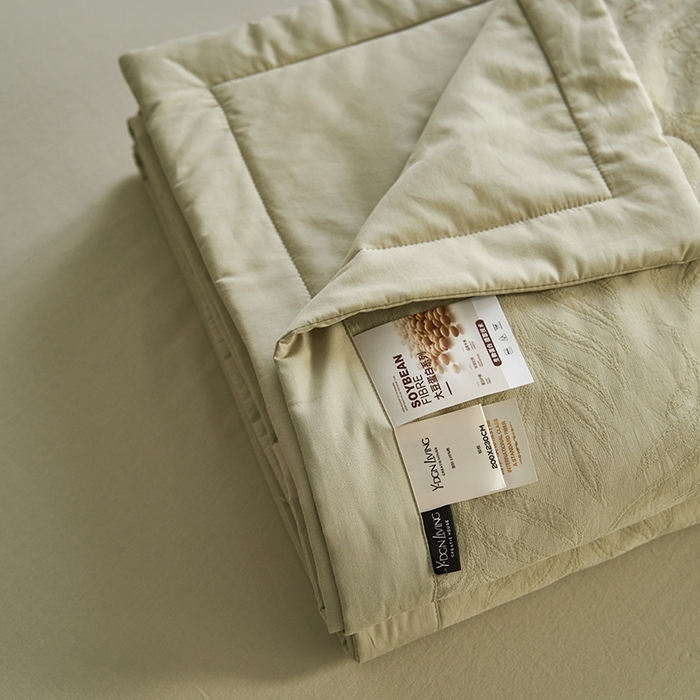 91家纺网 家纺一手货源 找家纺 宜代光年 2025新款60s水洗棉全棉提花夏被 叶之舞