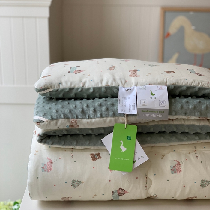 91家纺网 家纺一手货源 找家纺 汇庭 2025秋冬新款·糯米纱布双人豆豆被系列 凌乱小狗