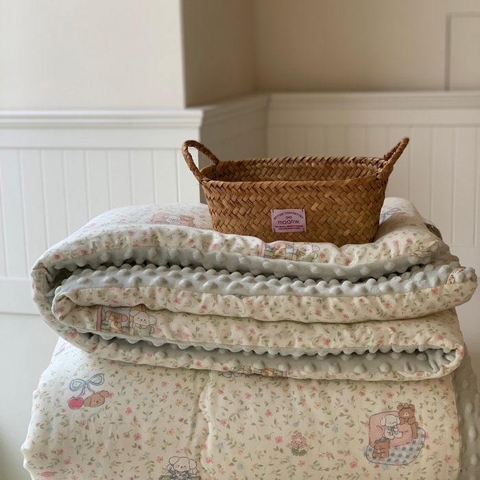 91家纺网 家纺一手货源 找家纺 汇庭 2025秋冬新款·糯米纱布双人豆豆被系列 青果乐园