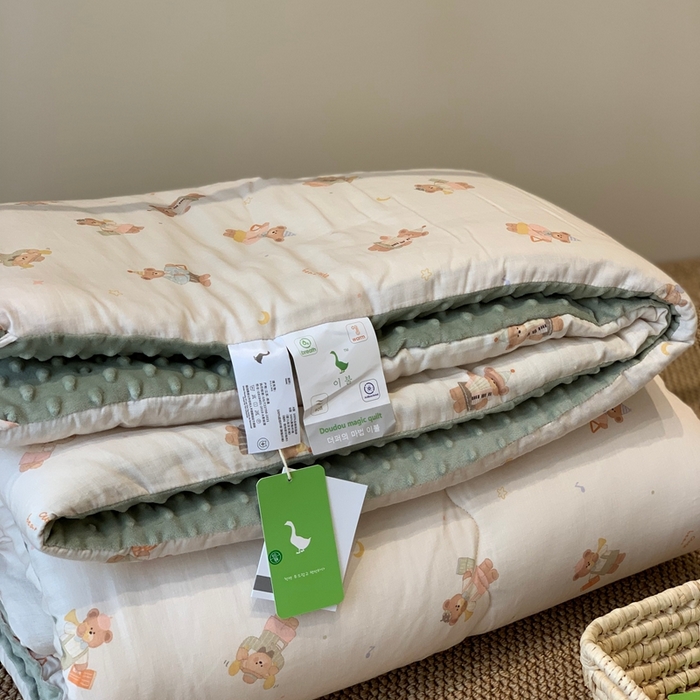 91家纺网 家纺一手货源 找家纺 汇庭 2025秋冬新款·糯米纱布双人豆豆被系列 杰克熊