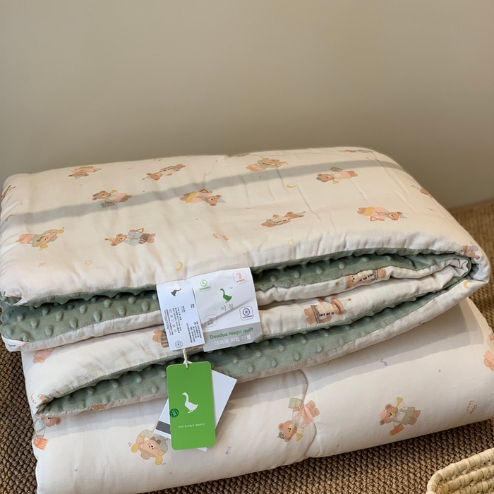 91家纺网 家纺一手货源 找家纺 汇庭 2025秋冬新款·糯米纱布双人豆豆被系列 杰克熊