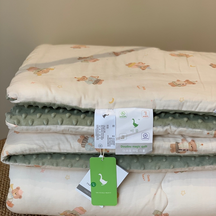 91家纺网 家纺一手货源 找家纺 汇庭 2025秋冬新款·糯米纱布双人豆豆被系列 杰克熊