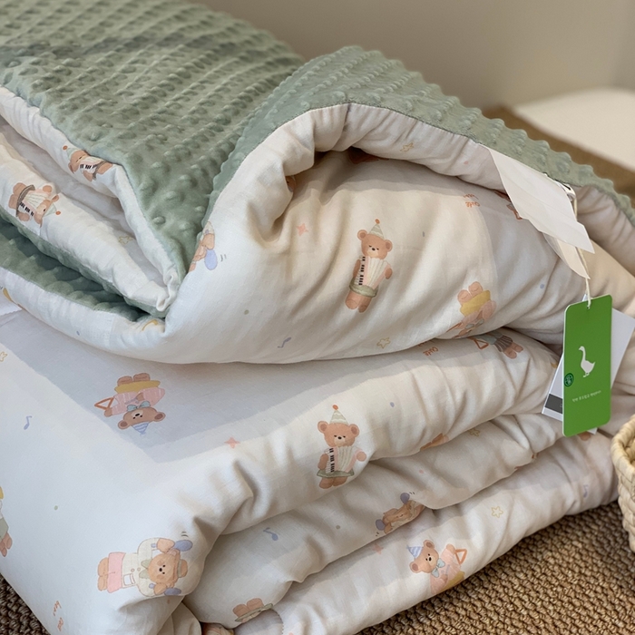 91家纺网 家纺一手货源 找家纺 汇庭 2025秋冬新款·糯米纱布双人豆豆被系列 杰克熊