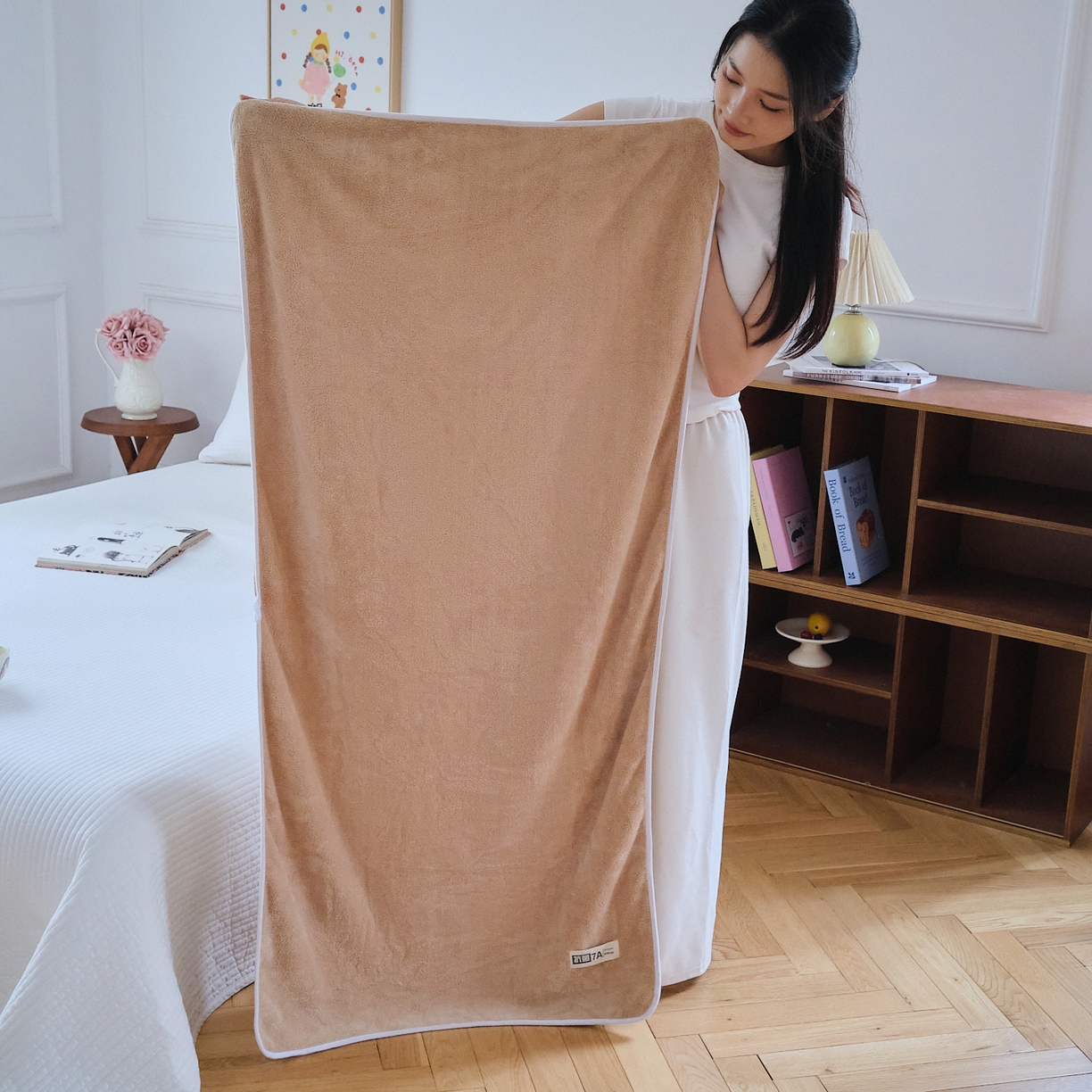 沐瑟家纺 2025新款亲肤柔软珊瑚绒毛巾浴巾-抗菌系列 抗菌-卡其 35*75cm毛巾/条